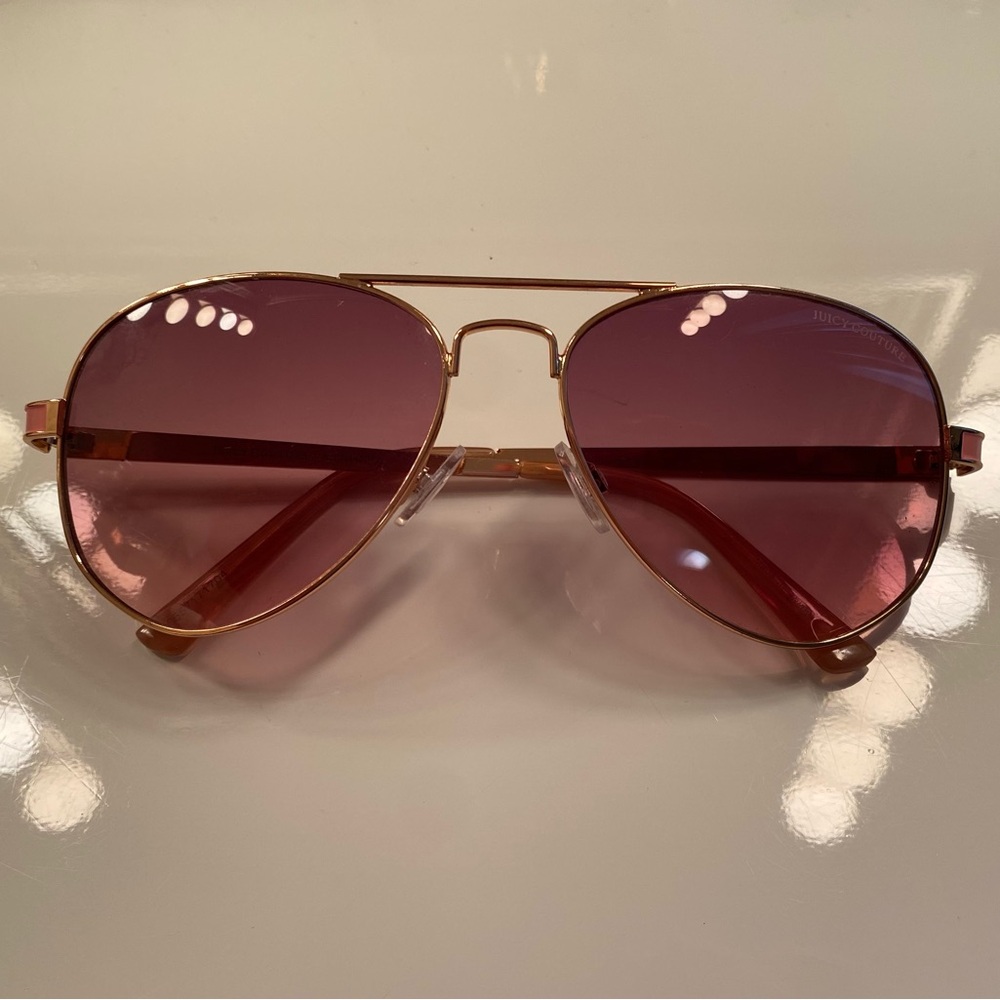 Vintage Rose Gold Juicy Couture Aviator Sunglasses
